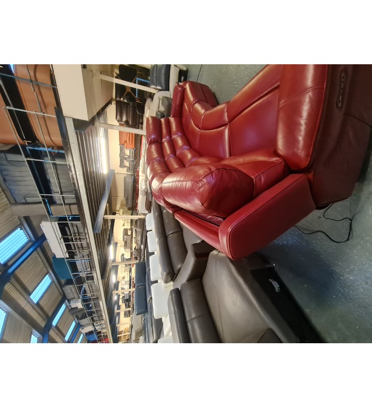 Red leather sectional on sale sofa with recliners